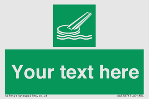 Custom sign safe condition Marine evacuation slide